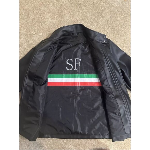 SF Superlative Fashion Italian men's leather jacket - Size L New with Tags - Picture 4 of 6